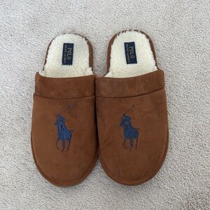 Polo by Ralph Lauren Brown and Blue Men's Slippers